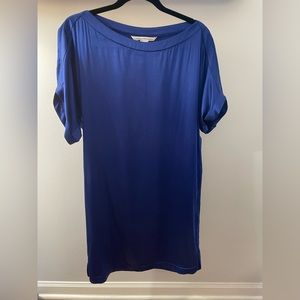 Diane von Furstenberg blue silk shift dress size 8